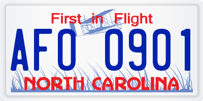 NC license plate AFO0901