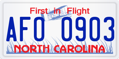 NC license plate AFO0903