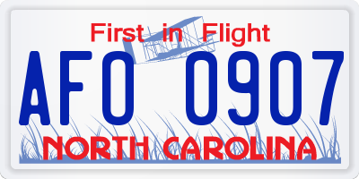NC license plate AFO0907