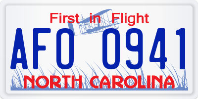 NC license plate AFO0941