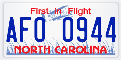 NC license plate AFO0944