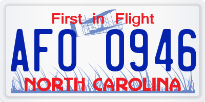 NC license plate AFO0946