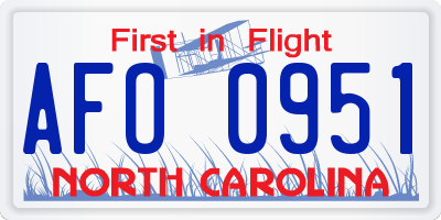 NC license plate AFO0951