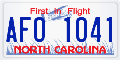 NC license plate AFO1041