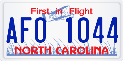 NC license plate AFO1044