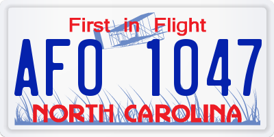 NC license plate AFO1047