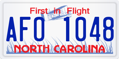 NC license plate AFO1048