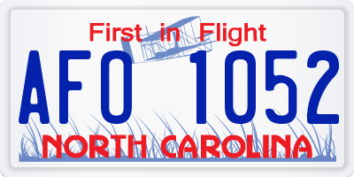 NC license plate AFO1052