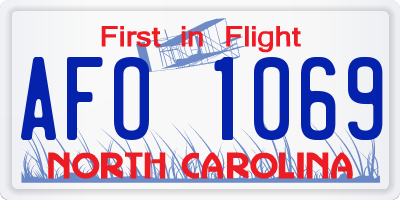 NC license plate AFO1069