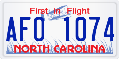 NC license plate AFO1074