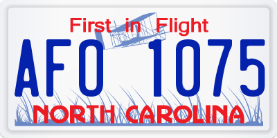 NC license plate AFO1075