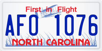 NC license plate AFO1076