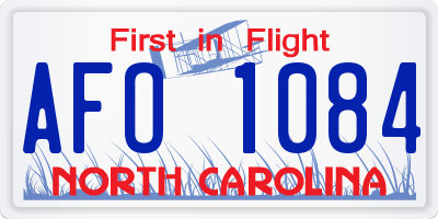 NC license plate AFO1084