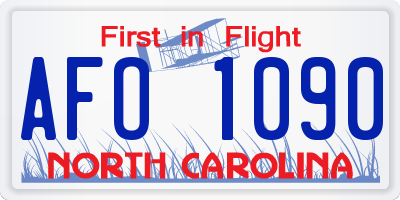 NC license plate AFO1090