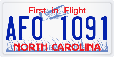 NC license plate AFO1091