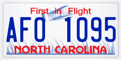 NC license plate AFO1095