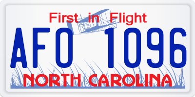 NC license plate AFO1096