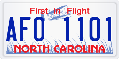 NC license plate AFO1101