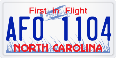 NC license plate AFO1104