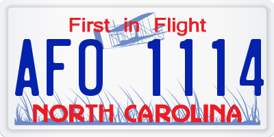 NC license plate AFO1114