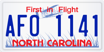 NC license plate AFO1141