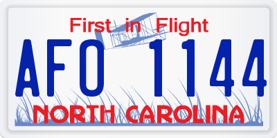 NC license plate AFO1144