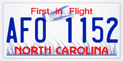 NC license plate AFO1152