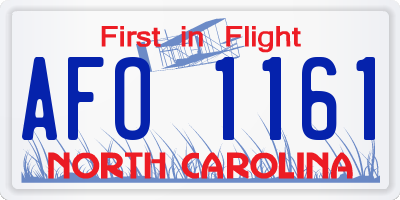 NC license plate AFO1161