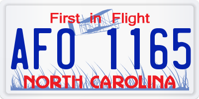 NC license plate AFO1165