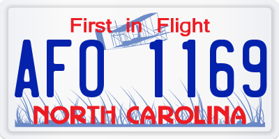 NC license plate AFO1169