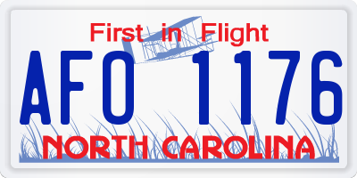 NC license plate AFO1176