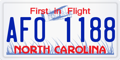 NC license plate AFO1188