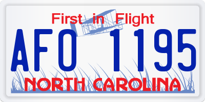 NC license plate AFO1195