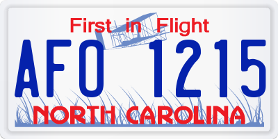 NC license plate AFO1215
