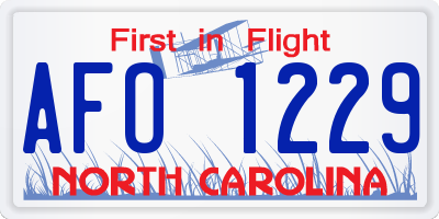 NC license plate AFO1229