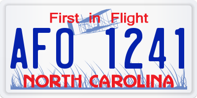 NC license plate AFO1241