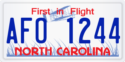 NC license plate AFO1244