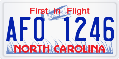 NC license plate AFO1246