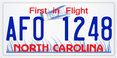 NC license plate AFO1248