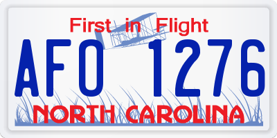 NC license plate AFO1276