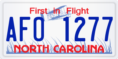 NC license plate AFO1277