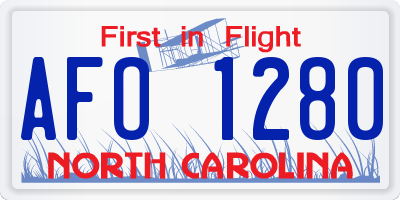 NC license plate AFO1280