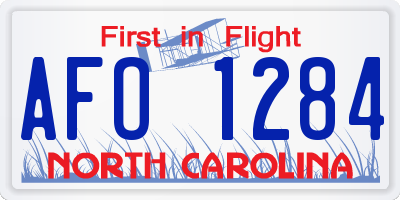 NC license plate AFO1284
