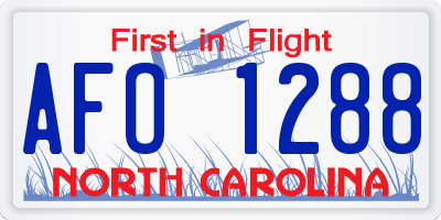 NC license plate AFO1288