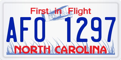 NC license plate AFO1297