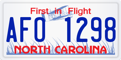 NC license plate AFO1298