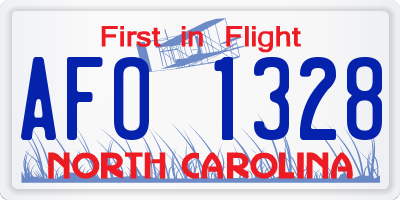 NC license plate AFO1328