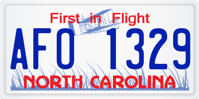 NC license plate AFO1329