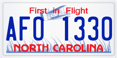 NC license plate AFO1330