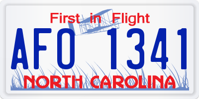 NC license plate AFO1341